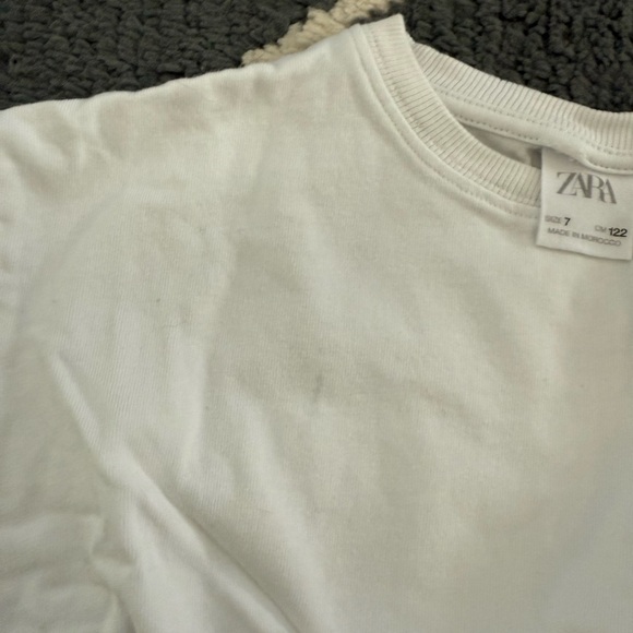 Zara Kids White Cropped T-Shirt with Ties - Picture 4 of 5
